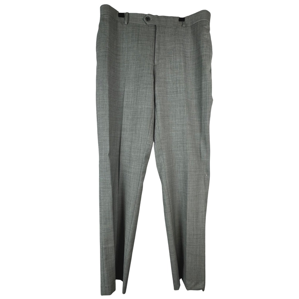 Egara Mens Gray Wool Dress Pants‎ Size 34 Waist Trousers Tweed Business Classic